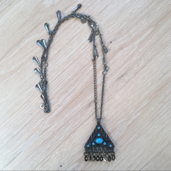 Free People Jewelry - Turquoise and Brass Necklace